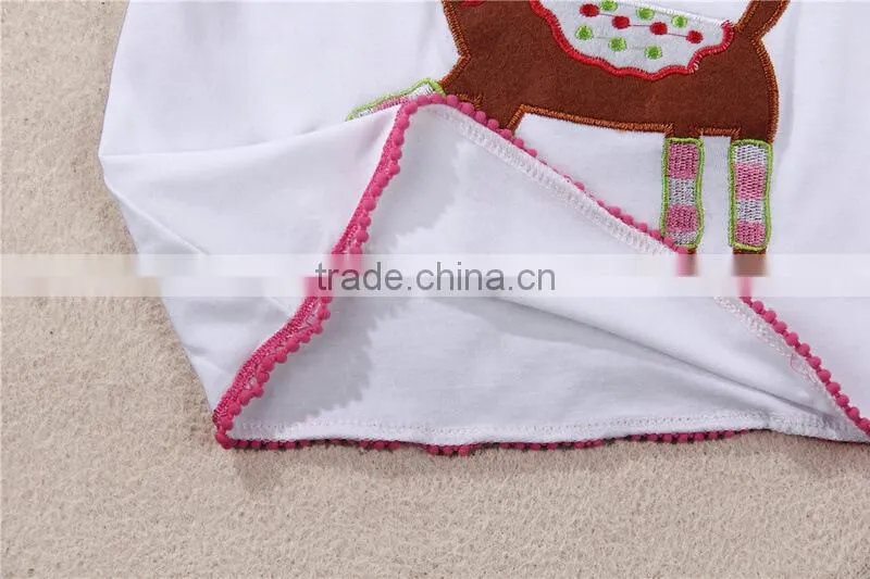 Factory Supply Christmas Outfit Boutique Hot Sale Santa Ride Applique Girl Outfit