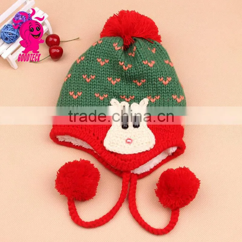 Hot sale lovely rabbit baby wool hats, Color matching hats