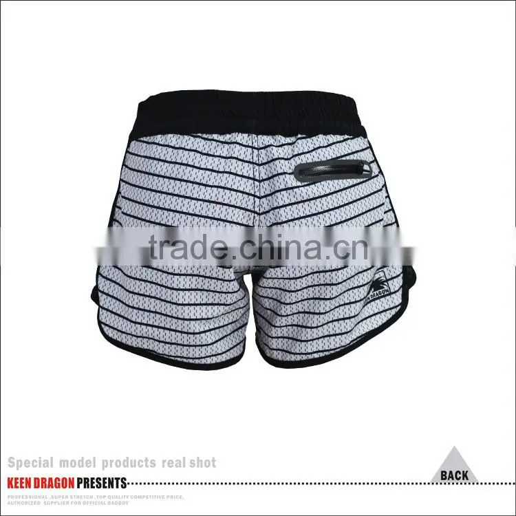 2016 NEW CROSSFIT BLACK AND WHITE STRIPE WOMENS' MMA SHORTS