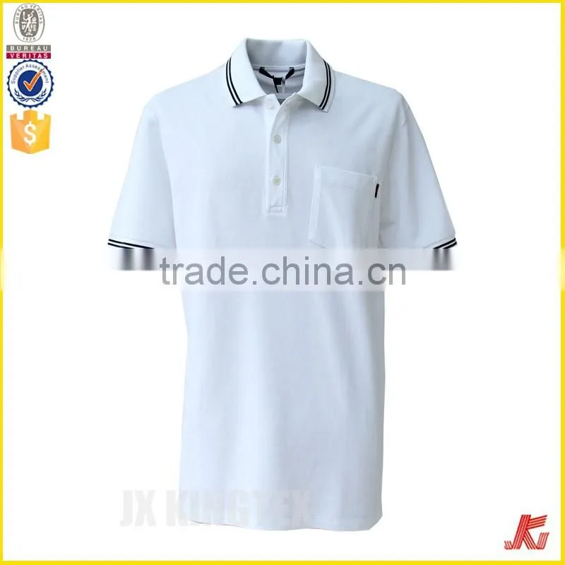 High Quality 100% Cotton Blank Short Sleeve Pure Color Polo Shirts With Pockets
