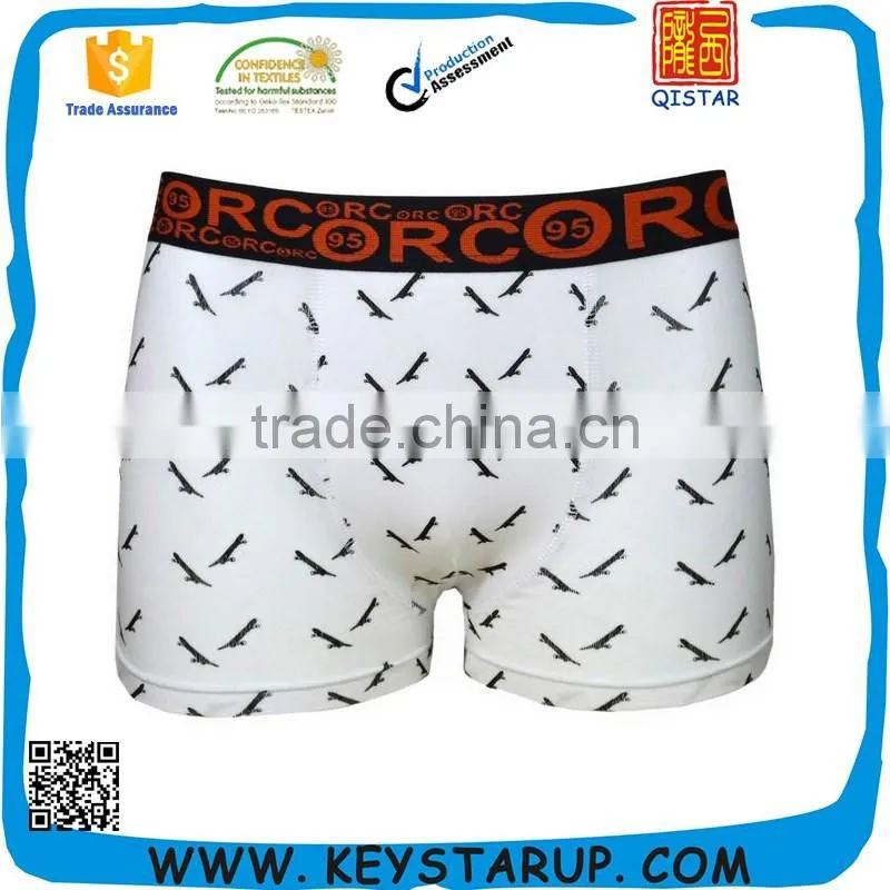 Plastisol Letters Printed Man's Underwear Boxer Cotton Fabric Briefs Shorts