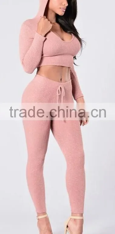 Runwaylover EY2354B Ladies 2017 Sport Suits , Sexy Crop Top And Pants