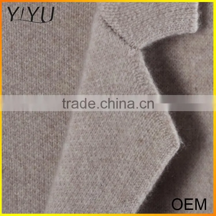 wholesale 2016 women Tailored Collar long sleeve Button down knit cashmere cardigan with pocket