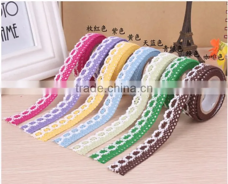1.6cm*1m cotton lace decorative washi tapes for diy