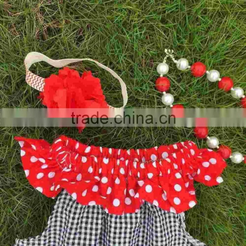 New girls apple dress girls boutiques dress kids pillowcase dress kids back to school dress with necklace and headband