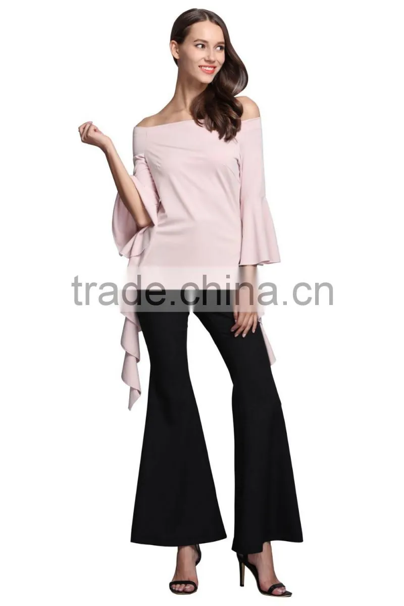 China manufacturer fashion long sleeve blouse elegant ladies top for women 2017