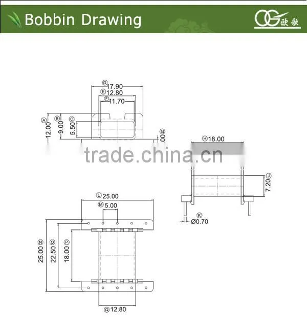 EFD25 ferrite bobbins
