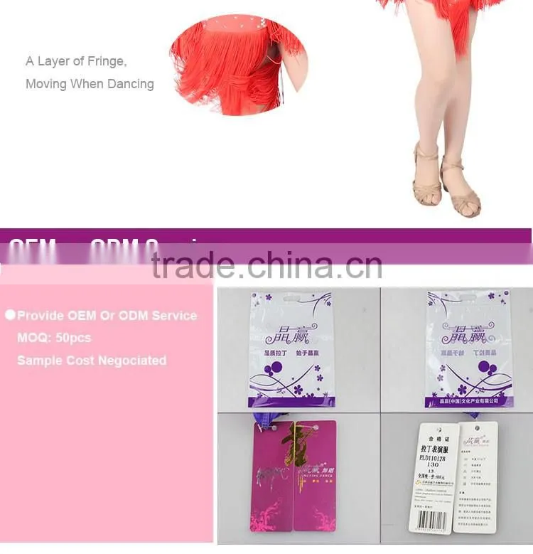 2017 Fringed Girls Child Ballroom Latin Dance Costumes For Kids