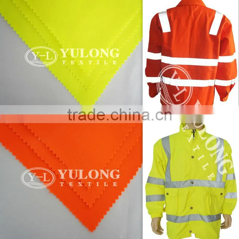 China EN20471 cvc cotton/polyester 60/40 orange reflective 3M high vis jacket