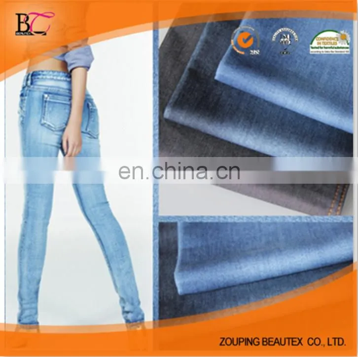 Cotton /spandex stretch denim Indigo blue denim with 11oz stone washed denim fabric