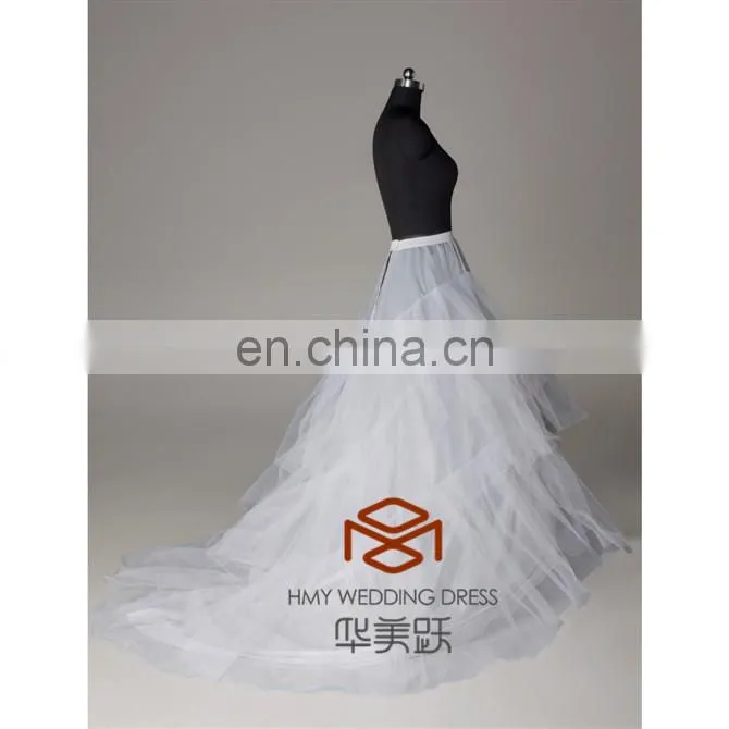 HMY-PPT005 Nylon Chapel Train Ball Gown 3 Tier Floor Length Slip Style Wholesale Petticoats For Women Dresses