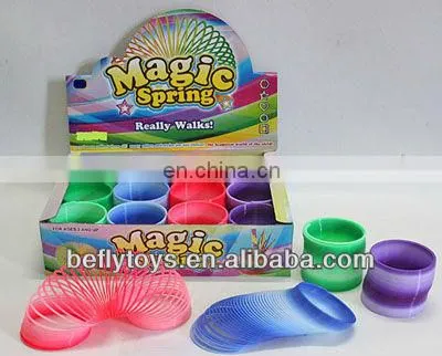 Dia 7.6cm 4 color mix bright pure color spring toy plastic slinky