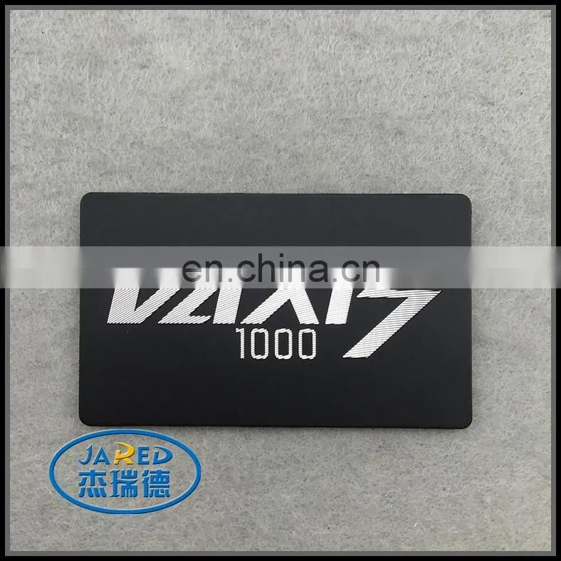 2015 Black Color Popular Handmade 3M Adhesive Customized Logo Metal Printing Aluminum Label