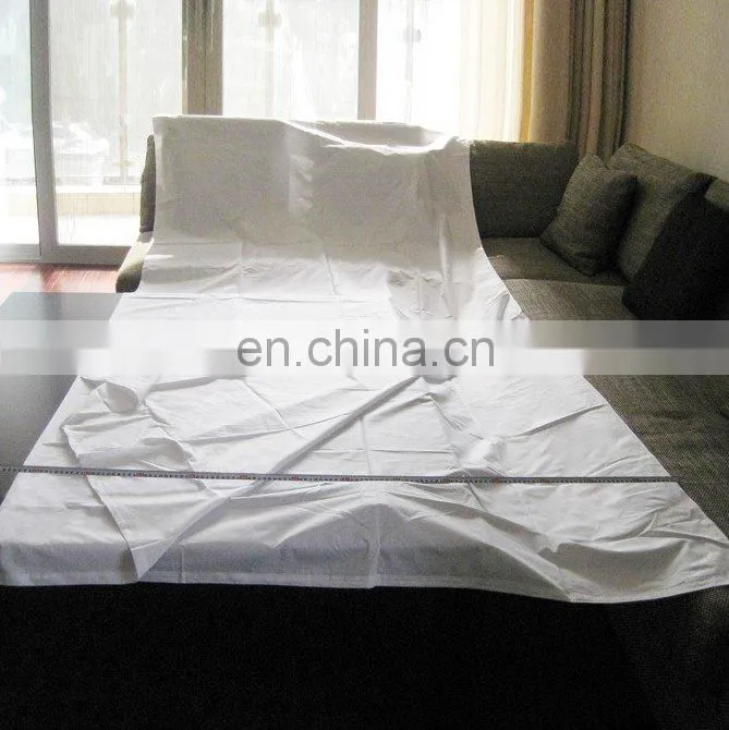 white hotel poly cotton satin bed sheet flat sheet