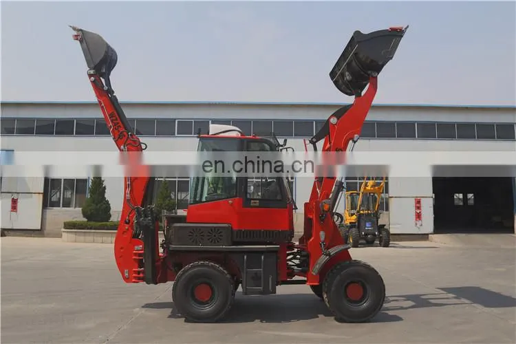 Multi-purpose 4 wheel drive mini wheel excavator backhole loader forklift