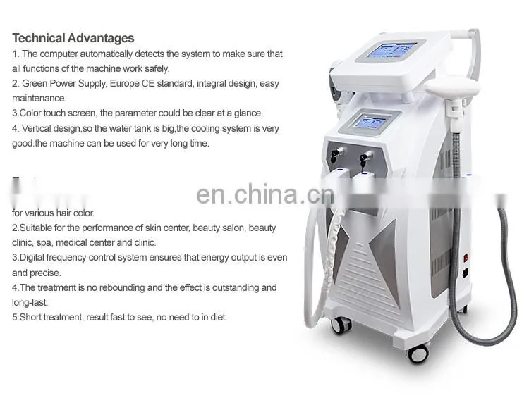 3 IN 1 IPL LASER RF hair removal skin rejuvenation beauty salon equipment with CE