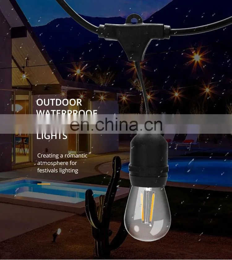 48 ft S14 LED Light String Wedding Party Decorations Outdoor String Light