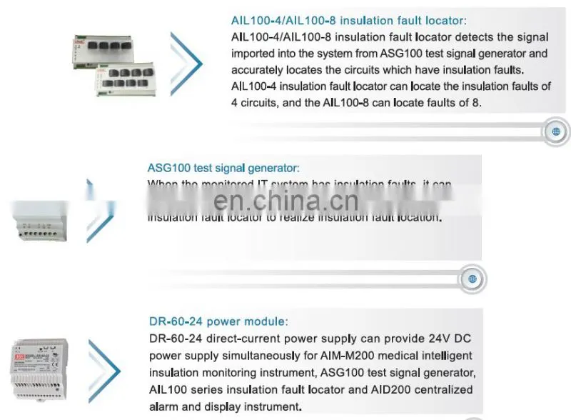 Medical insulation monitoring devices AIM-M100 monitor the insulation resistance of IT systems