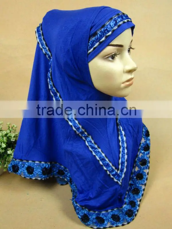 A515 Flower design 2 piece cotton Al- Amira hijabs