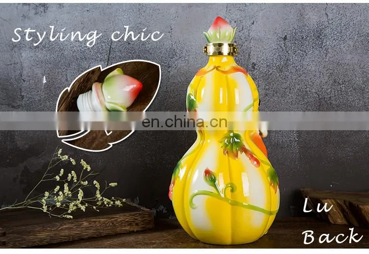 Weian 5000ml Fu Lu Shou ceramic wine bottle