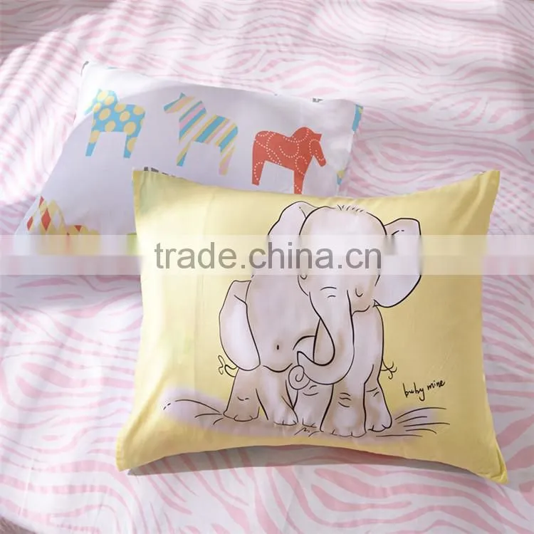 Best fashion cute animal horse printed cotton children bed cover set reactive printing kids cartoon bedding set
