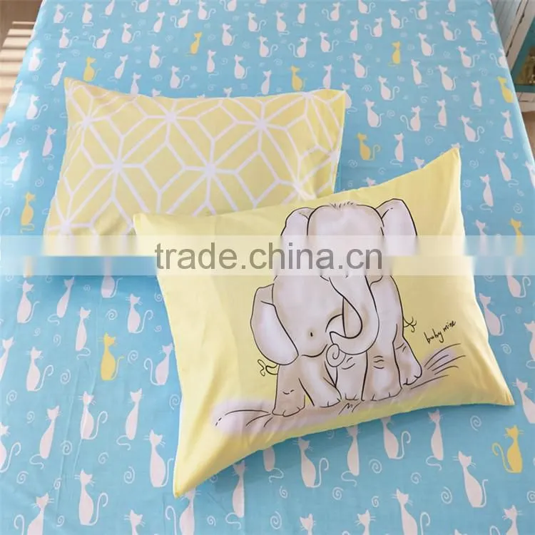 Yello geometric shapes printed cotton comforter cover set with zipper 4 pcs China duvet cover set