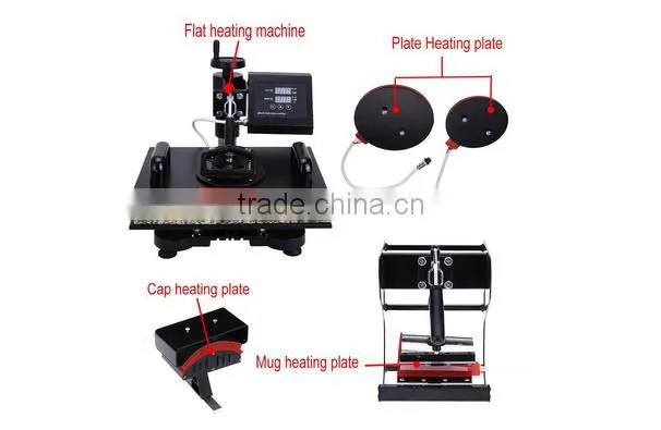 5 In 1 Heat Press Transfer T-shirt Cap Mug Plate Pressing Machine DIY Printmaking Machine Multifunction Printer