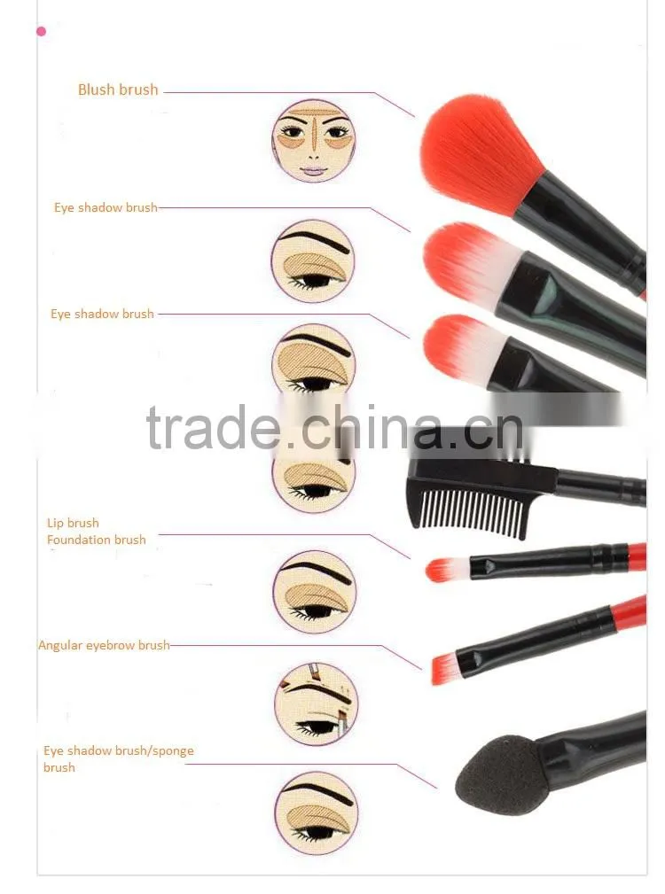 7pcs brush sets makeup with brush bag
