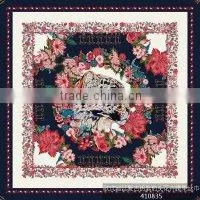 digital print custom design square pure silk scarf 90*90