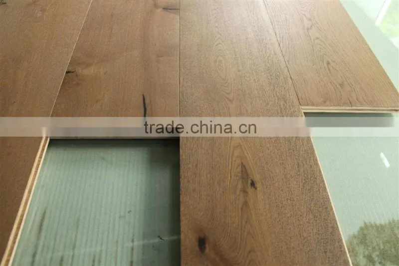 Oiled coating Oak Engineered Flooring/Raised Knots Oak Engineered Flooring/Smoked Oak Wood Flooring