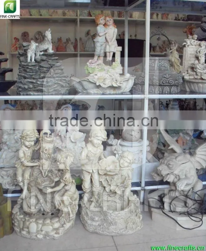 Polyresin angel garden figurine fountain