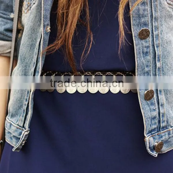 2015 New products retro coin tassel waist chain the body chain