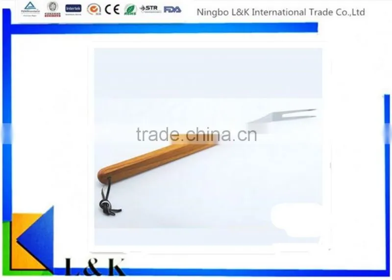 wood handle bbq fork/bbq tool/bbq set