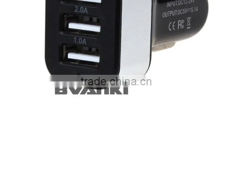 8 years experience 2016 new Premium 5V 2..1A Smart IQ Fast Charge 3 USB Port Car Charger made in china