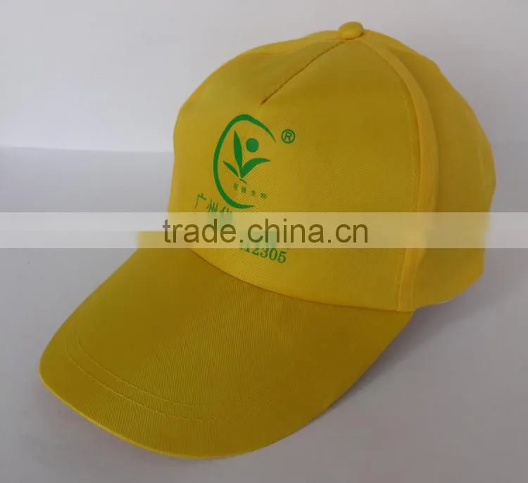 promotion yellow 5 panel wholesale cap polyester hat