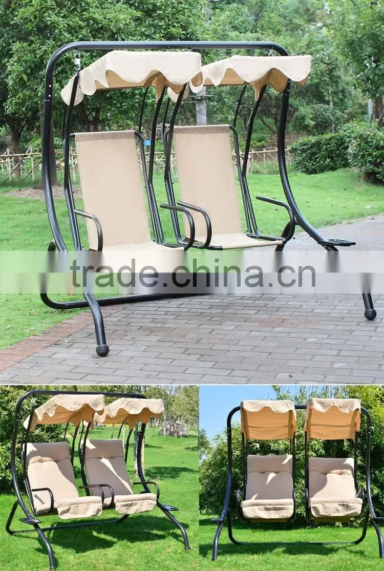 Outsunny Outdoor Garden Patio Covered Double Two Seat Balcony Swing Chair