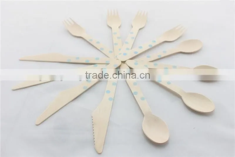 Colorful Mini Wooden Knife/Spoon/Fork Flatware For Party