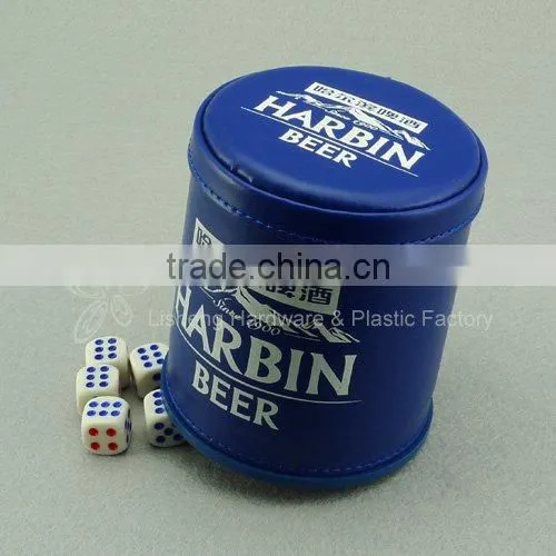 The leather dice shaker with dice