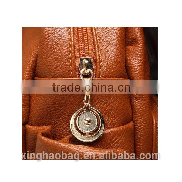 2014 Korean style fashion leather school backpack for girls