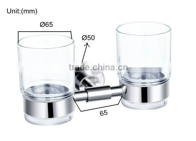 double tooth brush glass holder