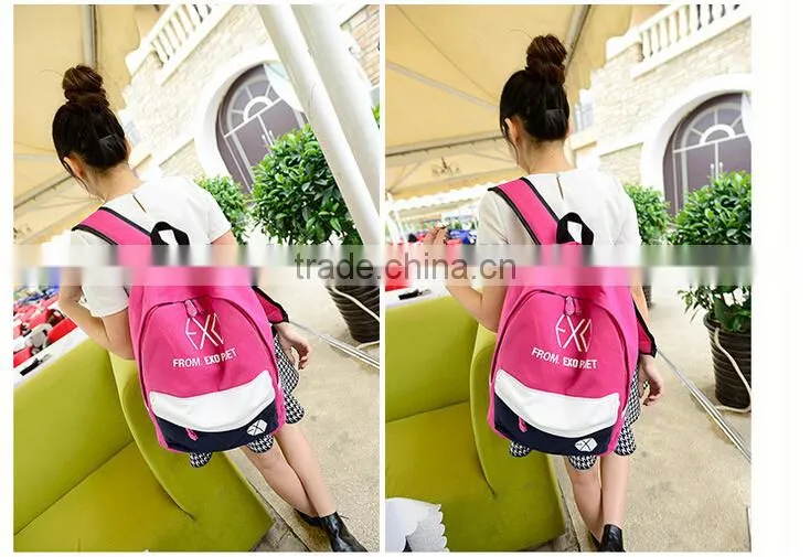 2015 new design ladies colors canvas backpack for stock