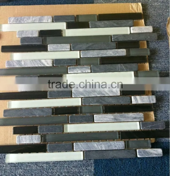 BEIGE MARBLE GLASS BLEND MOSAIC
