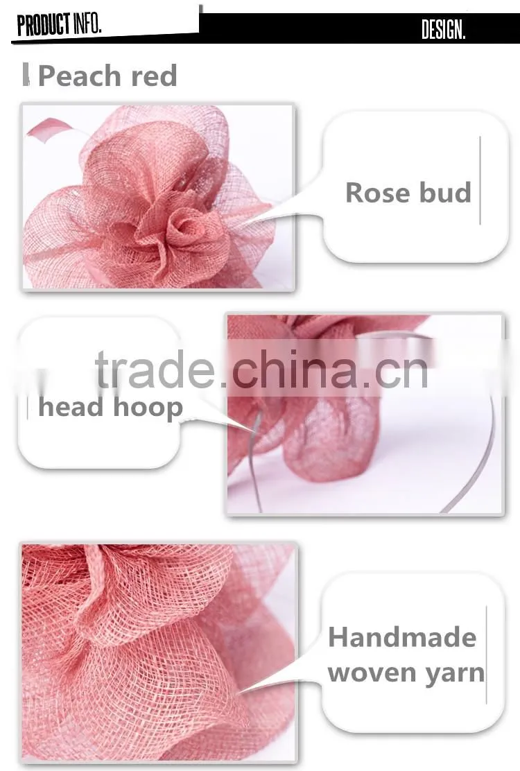 Wholesale Sinamay Hair Accessory Fascinator Floral Hat Plain for Ladies
