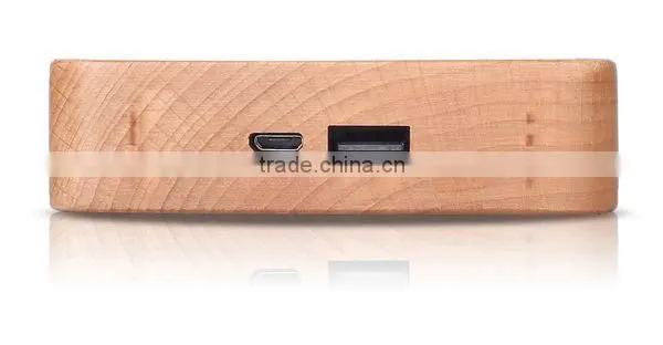 AWC911 Best Portable Wood Charger Portable Polymer Battery 5200mah 7800mah 10400mah Square Wooden Charger Power Bank 10400