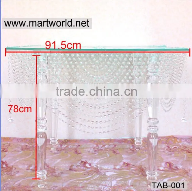 high quality crystal table for wedding cake stands,acrylic wedding table decoration (TAB-001)