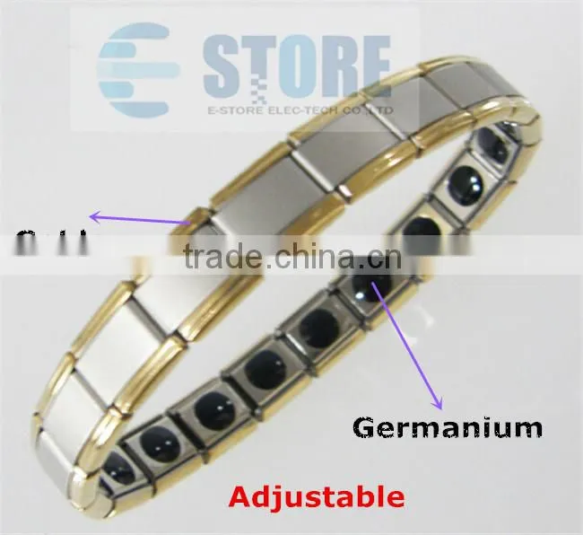 Power Band Energy Bracelet with Golden Circle and 20 pcs Germanium Stone