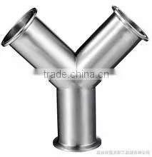 Seamless Y Tee Sanitary Fitting Stainless Steel Pipe Fitting