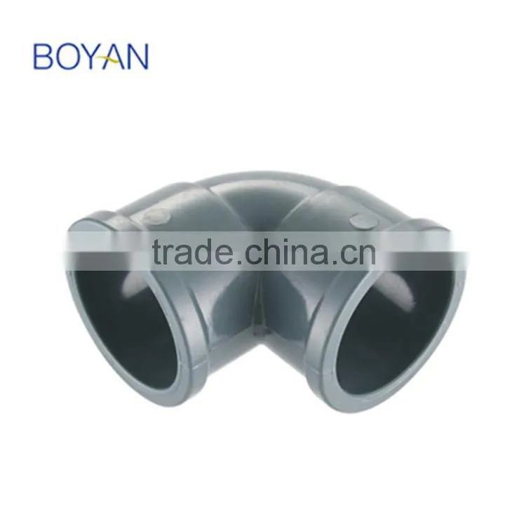 BOYAN taizhou plastic pipe fitting for irrigation pvc 90 degree elbow