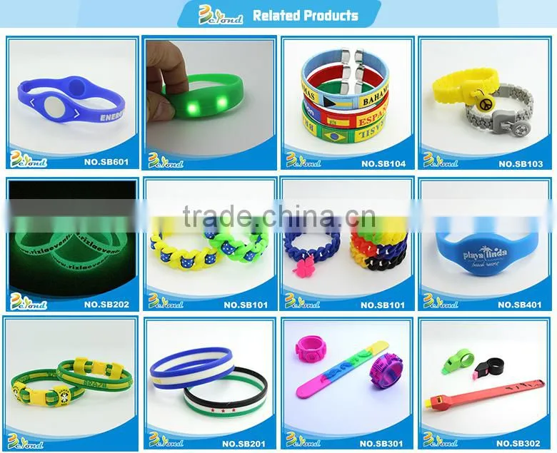 Wholesale logo printed fashionable customized silicone bracelet