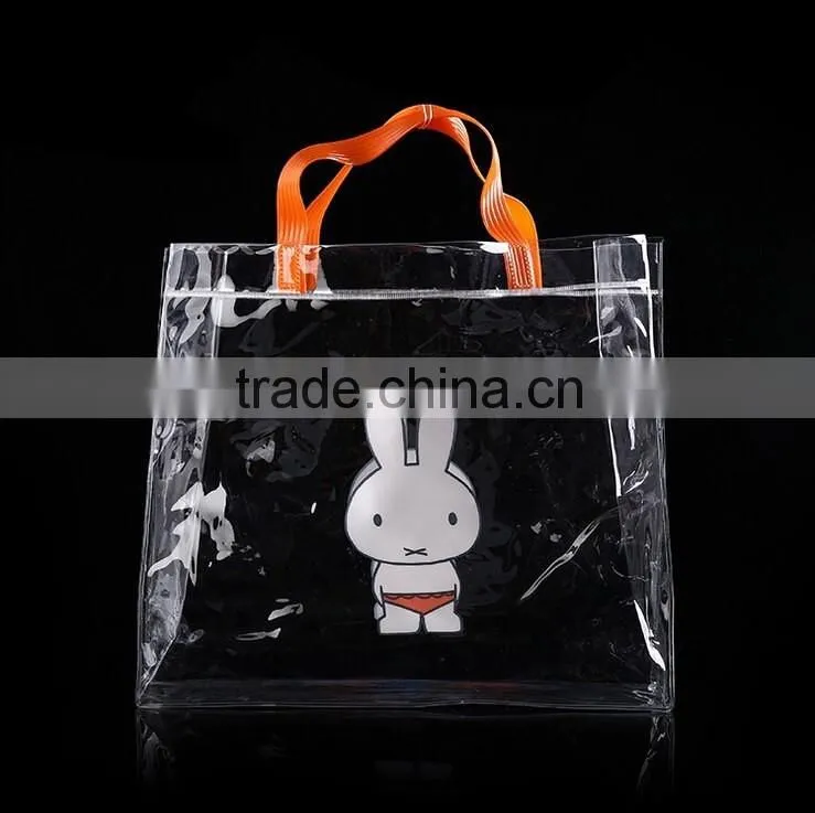 clear PVC bag,open top style shopping bag ,gift bag ,Cosmetic bag , PVC tape handle